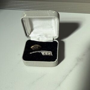 Alpha Xi Delta 10k Silver Membership Pin and Gold Pledge Pin